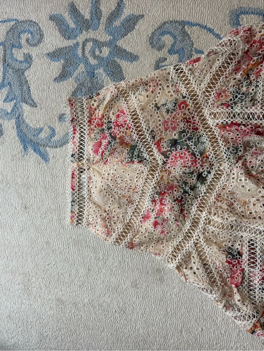 Zimmermann Cream Floral Eyelet Circle Skirt - Picture 5 of 6